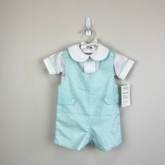 Vintage Glorimont Shortall Romper Set XS 6 Months NWT USA - Picture 1 of 11